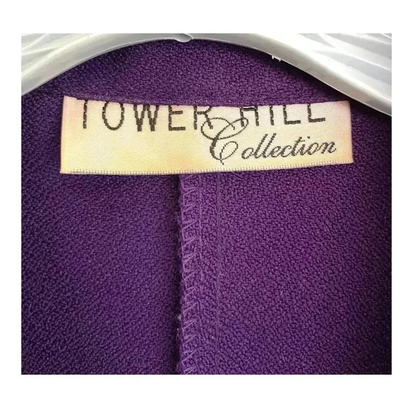 2 PC VTG Tower Hill Women's Purple Blazer Skirt Set Outfit MEDIUM Retro 1990s - Picture 3 of 14